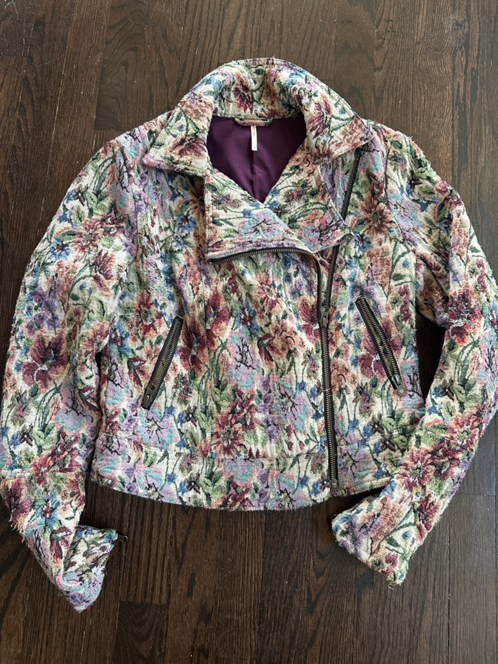 FREE PEOPLE BOTANICAL DAINTY COTTAGE TAPESTRY JACKET - Picture 2 of 3